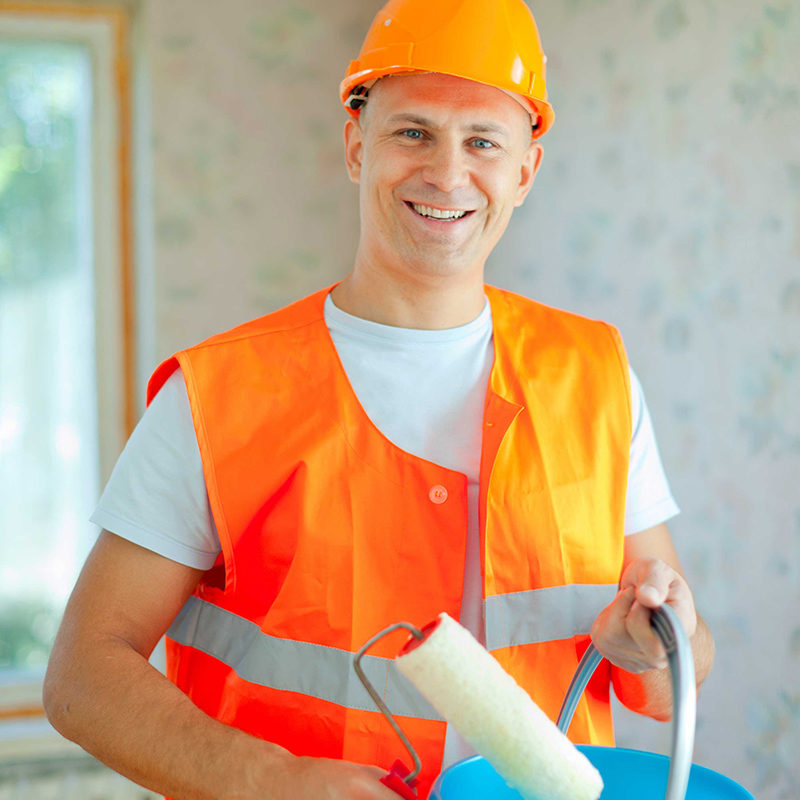 house painters with paint roller
